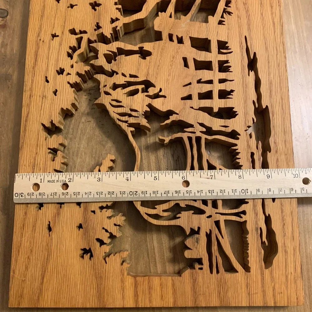 Wood Laser Engraved Oak Horse Pasture Western Wall Decor Plaque Alligator Hanger